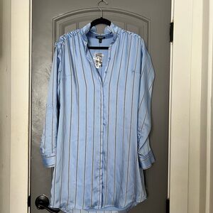 Women’s blue stripped silk dress
